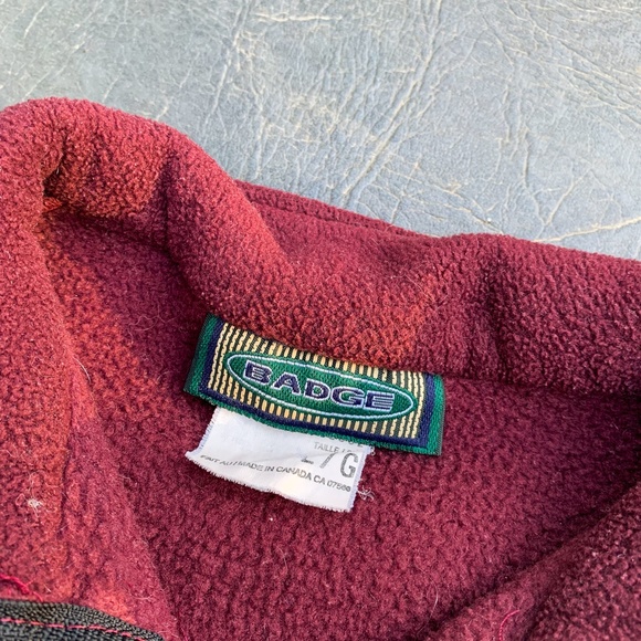 Fleece BADGE Quarter Zip Pullover | L - Picture 3 of 5